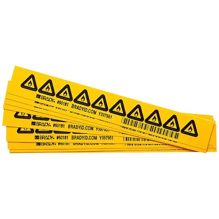 Warning Labels, 1/2inHx1/2inW, Vinyl, PK10, 60181 MPN:60181