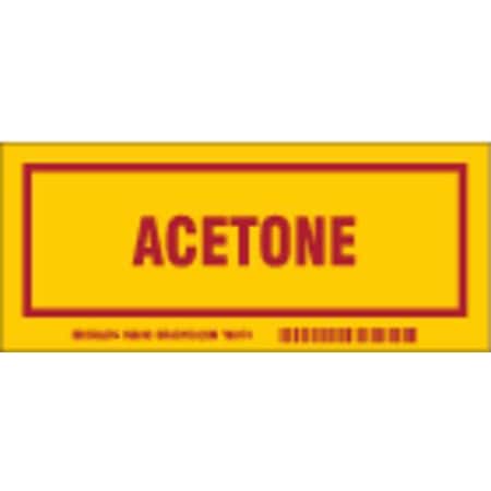 Container Label, Acetone, Polyester, 7 in W, 3 in H MPN:60243