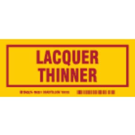 Container Label, Lacquer Thinner, Polyester, 7 in W, 3 in H MPN:60251