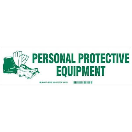 Label, 3 1/2 in Height, 12 in Width, Polyester, Vertical Rectangle, English MPN:60299