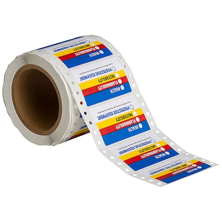 Label, Health, Flammability, Reactivity, Protective Equipment, Paper, 3 in W, 1 7/8 in H MPN:60321