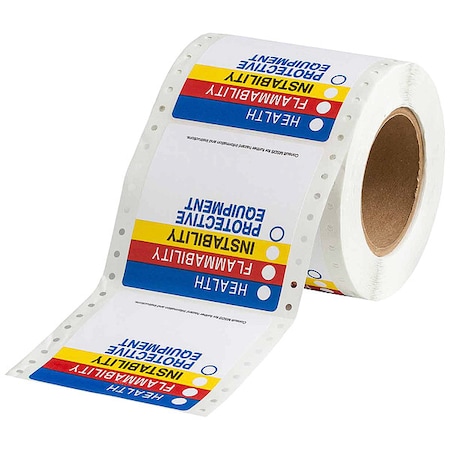Label, Health, Flammability, Reactivity, Protective Equipment, Paper, 3 7/8 in W, 3 7/8 in H MPN:60322