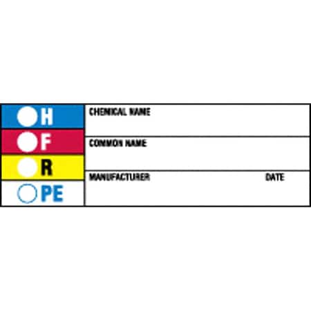 Chemical Label, 1 in H, 3 in W, 60326, PK720 MPN:60326