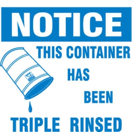 DOT Handling Label, This Container Has Been Triple Rinsed, Paper, 6