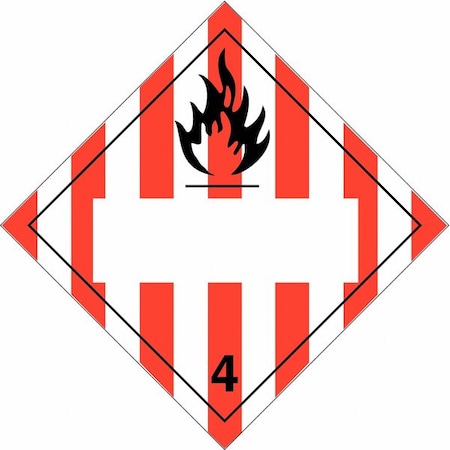 DOT Container Placard, 4, B-946 Pressure Sensitive Vinyl, 10-3/4