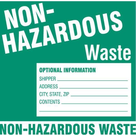 Hazardous Waste Labl, Semi-Glss Ppr, PK100, 60447 MPN:60447
