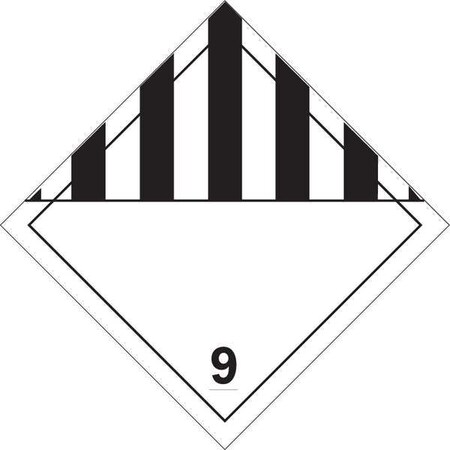 DOT Container Placard, 9, B-946 Pressure Sensitive Vinyl, 10-3/4