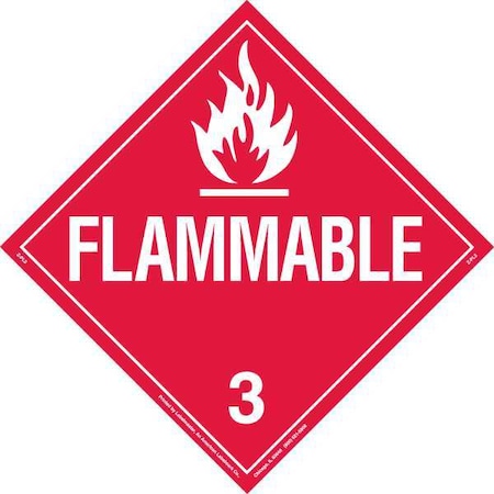 DOT Container Placard, Flammable, B-120 Premium Fiberglass, 10-3/4