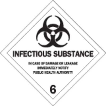 Label, 4in.Hx, 4in.W, Infectious Subst MPN:63473