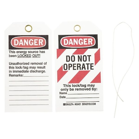 Danger Tag, 5-3/4 x 3 In, Cardstock, PK25, 65451 MPN:65451