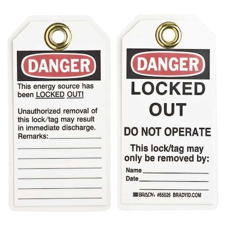Danger Tag, 5-1/2 x 3 In, Hd Polyest, PK25, 65526 MPN:65526