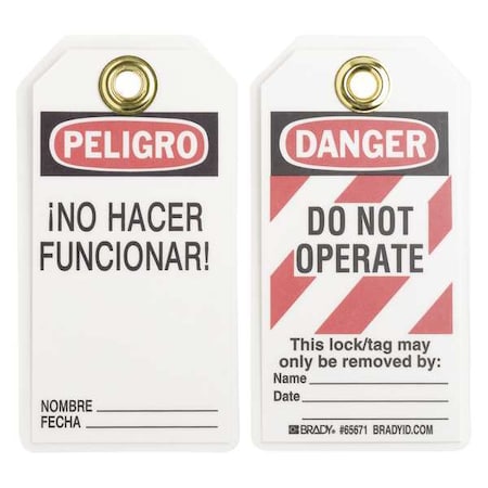 Danger Bilingual Tag, 5-1/2 x 3 In, PK25 MPN:65671