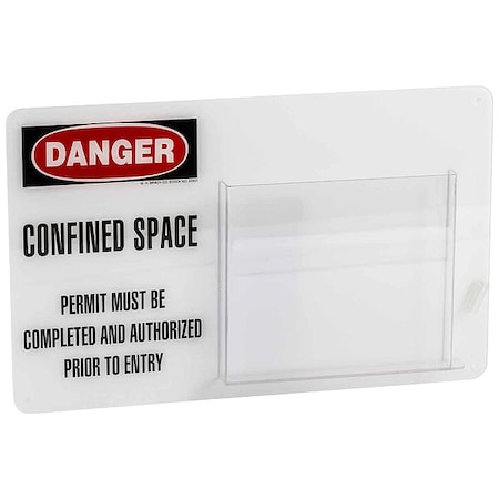 Confined Space Permit Holder, 12 in Height, 19 in Width MPN:65903