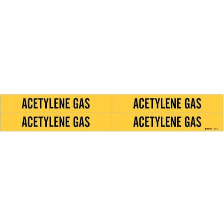 Pipe Marker, AcetYene Gas, Y, 3/4to2-3/8 In MPN:7001-4