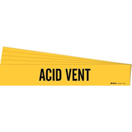 Pipe Marker, Adhesive, Black, Acid Vent, PK5, 7003-1-PK MPN:7003-1-PK