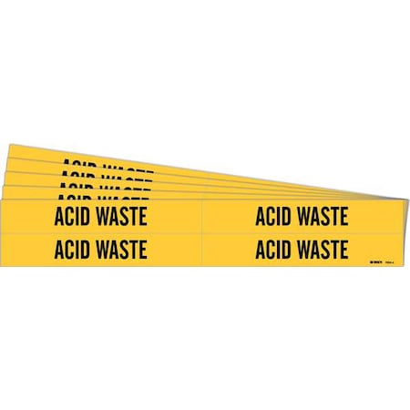 Pipe Marker, Black, Acid Waste, PK5, 7004-4-PK MPN:7004-4-PK