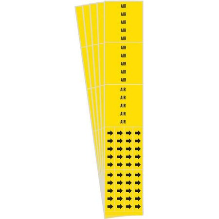 Pipe Marker, Adhesive, Black, Air, PK5, 7005-3C-PK MPN:7005-3C-PK