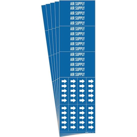 Pipe Marker, White, Air Supply, PK5, 7010-3C-PK MPN:7010-3C-PK