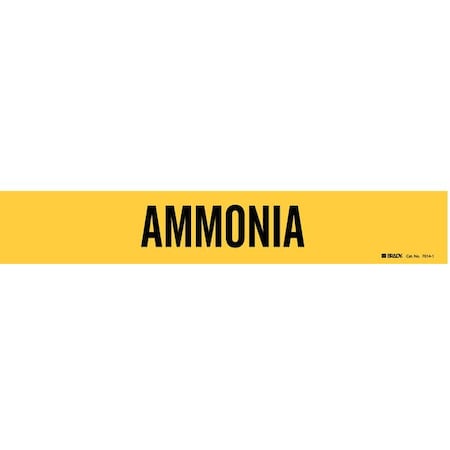 Pipe Marker, Ammonia, Yel, 2-1/2 to7-7/8 In MPN:7014-1