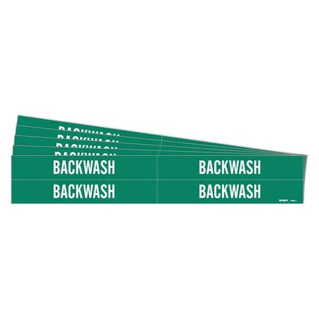 Pipe Marker, Adhesive, White, Backwash, PK5, 7020-4-PK MPN:7020-4-PK