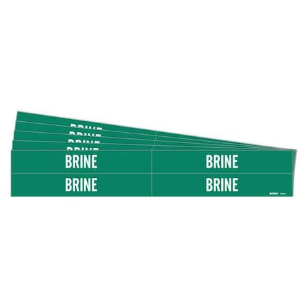 Pipe Marker, Adhesive, White, Brine, PK5, 7036-4-PK MPN:7036-4-PK