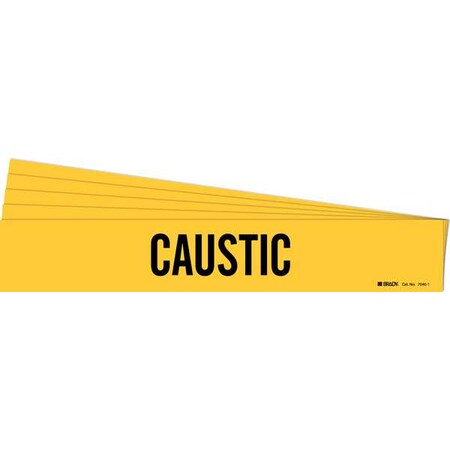 Pipe Marker, Adhesive, Black, Caustic, PK5, 7040-1-PK MPN:7040-1-PK