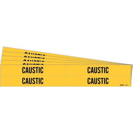 Pipe Marker, Adhesive, Black, Caustic, PK5, 7040-4-PK MPN:7040-4-PK