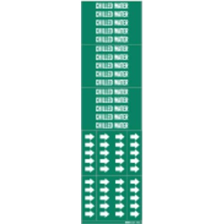 Pipe Marker, Chilled Water, Gn, to 3/4 In MPN:7045-3C