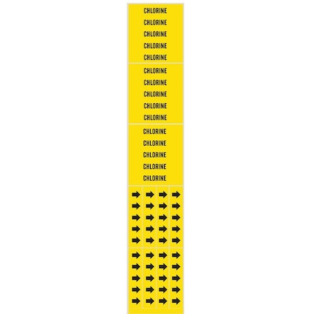 Pipe Marker, Chlorine, Yel, 3/4 In or Less MPN:7048-3C