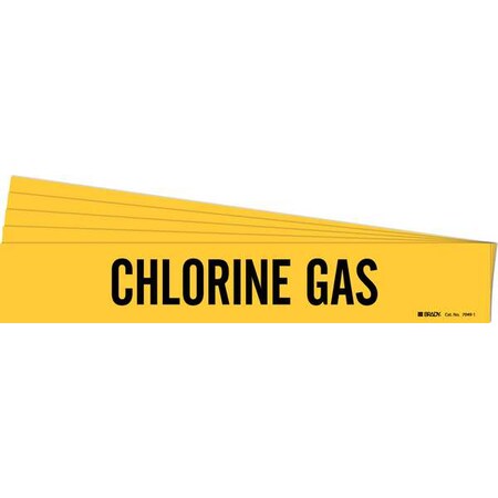 Pipe Marker, Black, Chlorine Gas, PK5, 7049-1-PK MPN:7049-1-PK