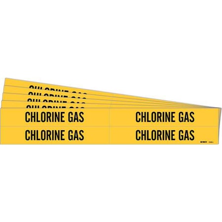 Pipe Marker, Black, Chlorine Gas, PK5, 7049-4-PK MPN:7049-4-PK
