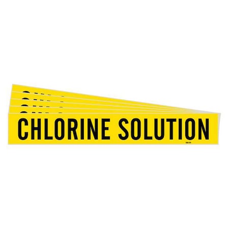 Pipe Marker, Black, Chlorine Solution, PK5, 7050-1HV-PK MPN:7050-1HV-PK