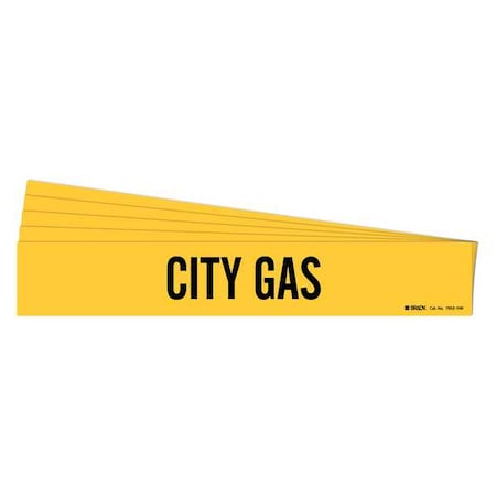 Pipe Marker, Adhesive, Black, City Gas, PK5, 7053-1HV-PK MPN:7053-1HV-PK