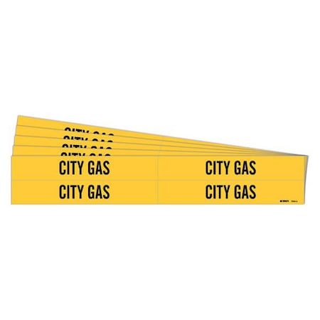 Pipe Marker, Adhesive, Black, City Gas, PK5, 7053-4-PK MPN:7053-4-PK