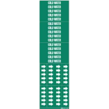 Pipe Marker, Cold Water, Gn, 3/4 In or Less MPN:7055-3C