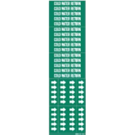 Pipe Marker, Cold Water Return, to 3/4 In MPN:7056-3C