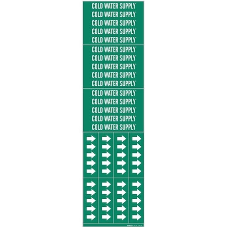 Pipe Marker, Cold Water Supplto 3/4 In MPN:7057-3C