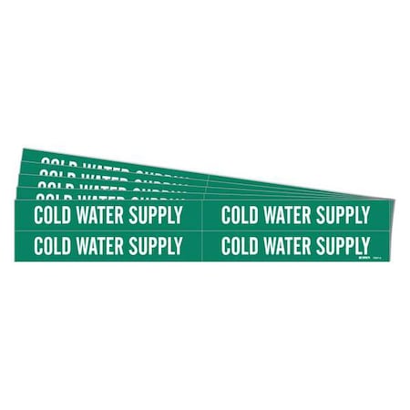 Pipe Marker, Cold Water Supply, PK5 MPN:7057-4-PK