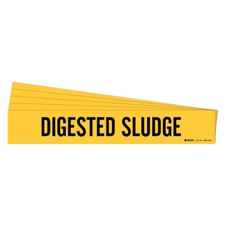 Pipe Marker, Black, Digested Sludge, PK5 MPN:7076-1HV-PK