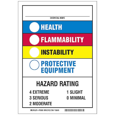 Label, No Header, Vinyl, 7 in W, 10 in H MPN:70800