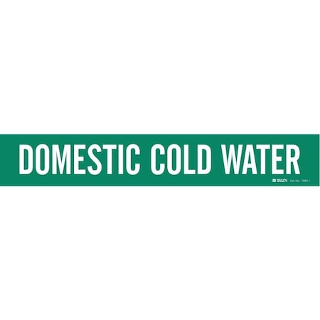 Pipe Marker, Domestic Cold Water, Green, 7084-1 MPN:7084-1