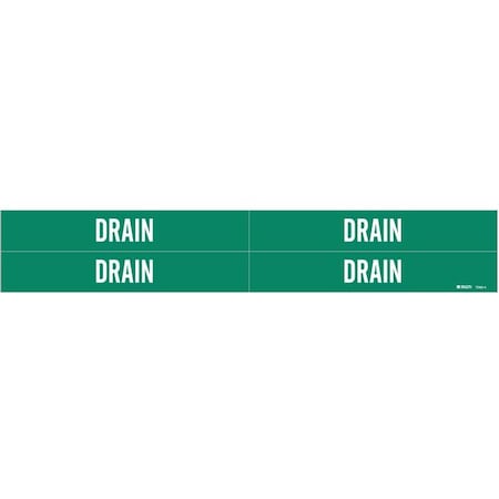 Pipe Marker, Drain, Green, 3/4 to 2-3/8 In MPN:7090-4