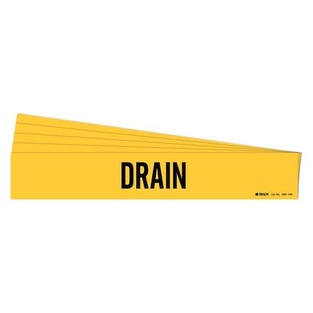 Pipe Marker, Adhesive, Black, Drain, PK5, 7091-1HV-PK MPN:7091-1HV-PK