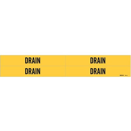Pipe Marker, Drain, Yellow, 3/4 to 2-3/8 In MPN:7091-4