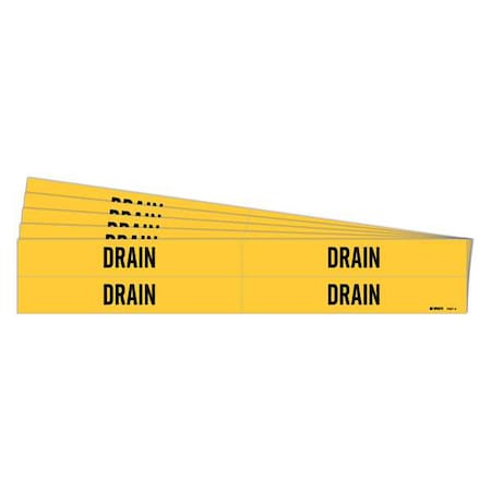 Pipe Marker, Adhesive, Black, Drain, PK5, 7091-4-PK MPN:7091-4-PK