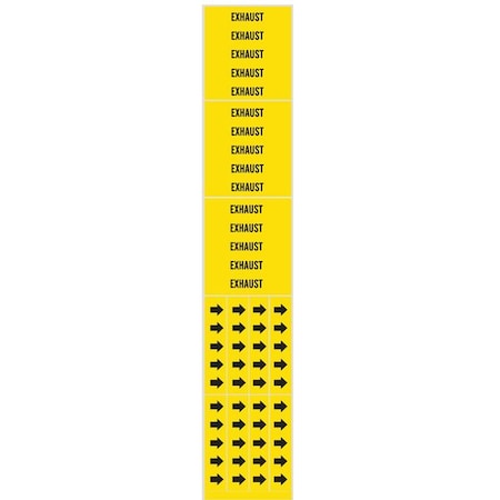 Pipe Marker, Exhaust, Yel, 3/4 In or Less, PK3 MPN:7098-3C