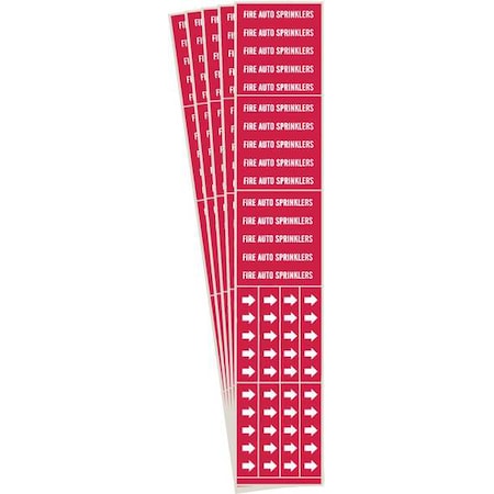 Pipe Marker, Fire Auto Sprinklers, PK5, 7107-3C-PK MPN:7107-3C-PK