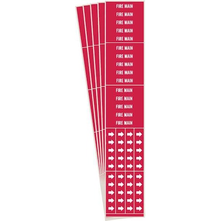 Pipe Marker, Adhesive, White, Fire Main, PK5, 7109-3C-PK MPN:7109-3C-PK