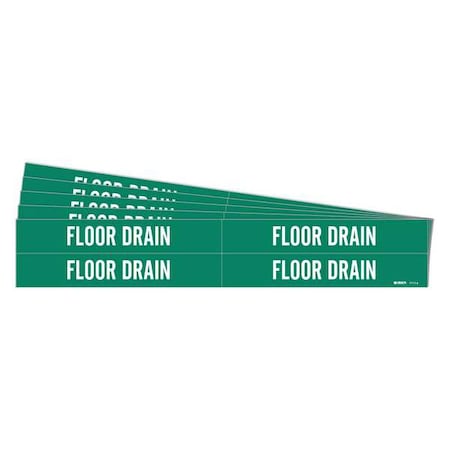 Pipe Marker, White, Floor Drain, PK5, 7111-4-PK MPN:7111-4-PK