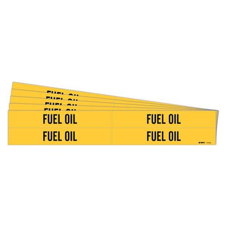 Pipe Marker, Adhesive, Black, Fuel Oil, PK5, 7115-4-PK MPN:7115-4-PK